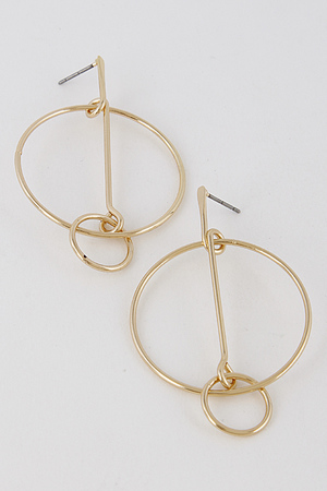 Two Circle Linked Fashionable Earring 7ABA4